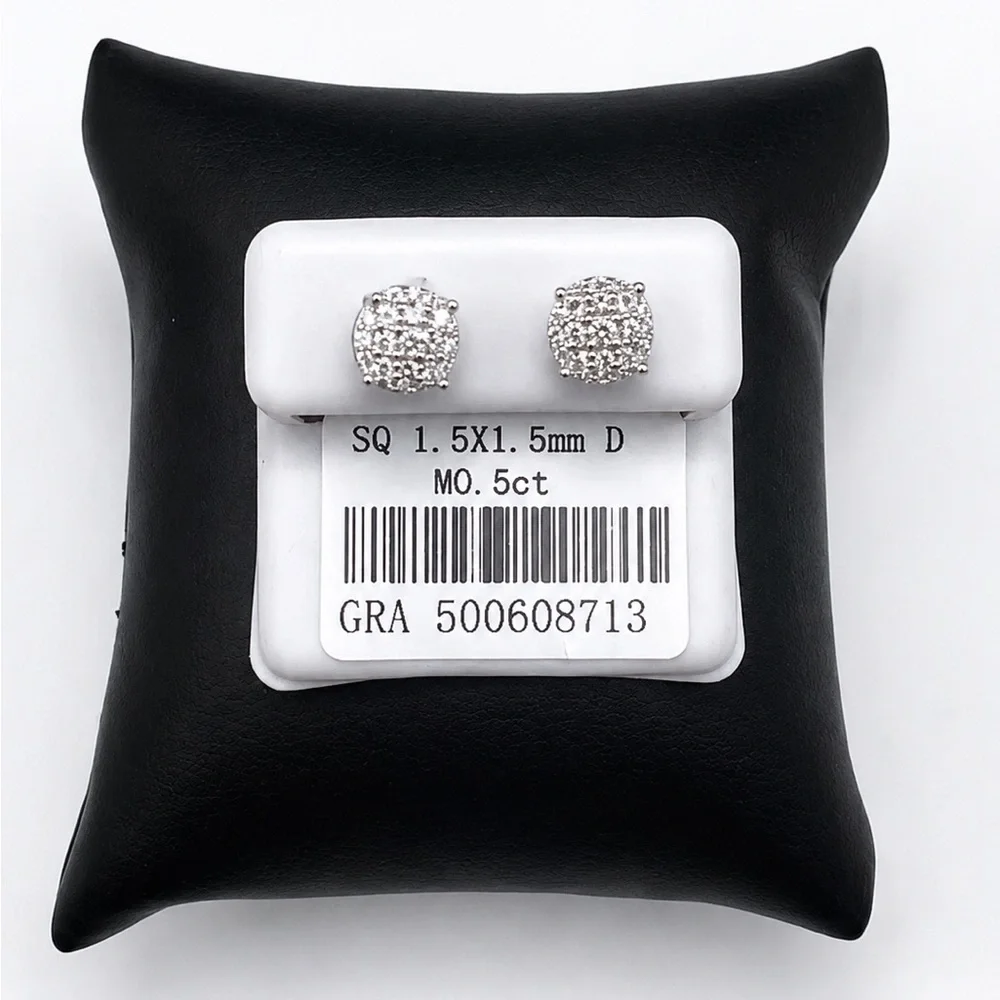925 Sterling Silver 0.50CT MOISSANITE Stud Earrings - Screw back
